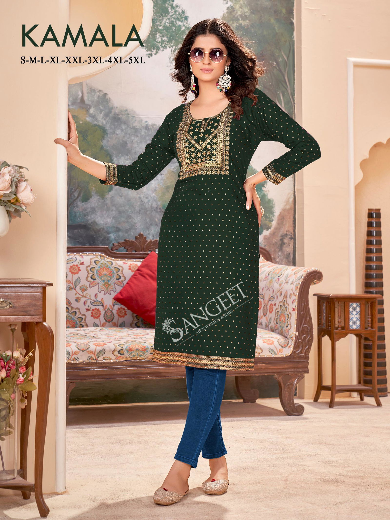 Kamala By Sangeet Rayon Embroidery Kurti Wholesale Online